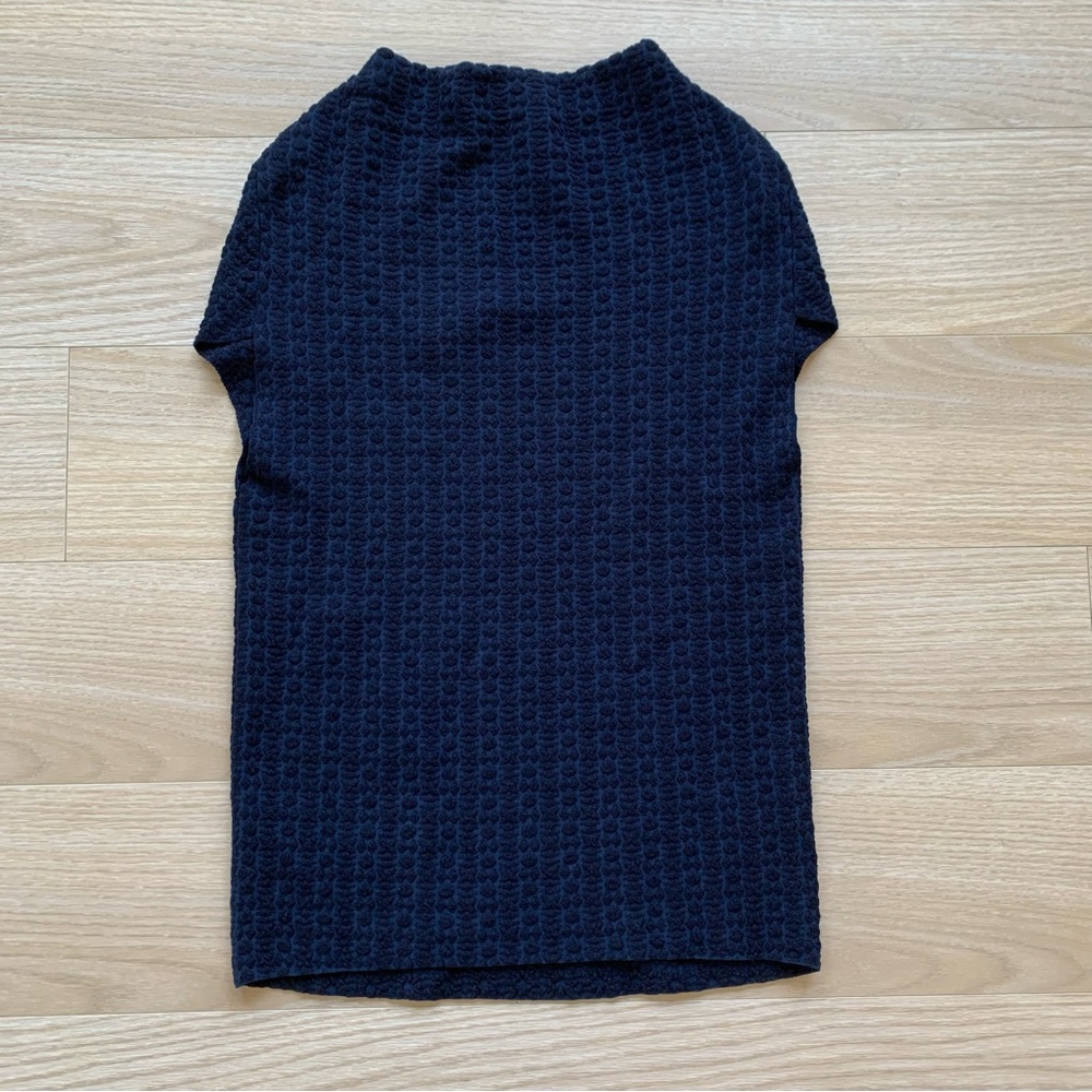 Jil Sander Short Sleeve Navy Blue Sweater NWT Size 36 DE